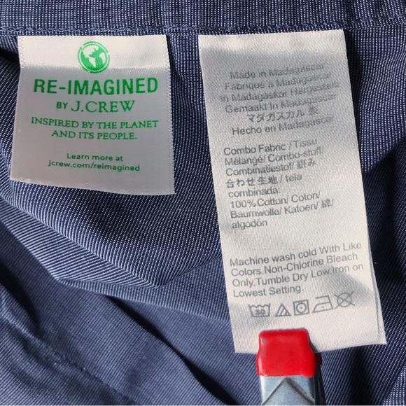 J. Crew Slim Secret Wash Organic Cotton Poplin Button Down Shirt Blue Men's LRG - Picture 11 of 11